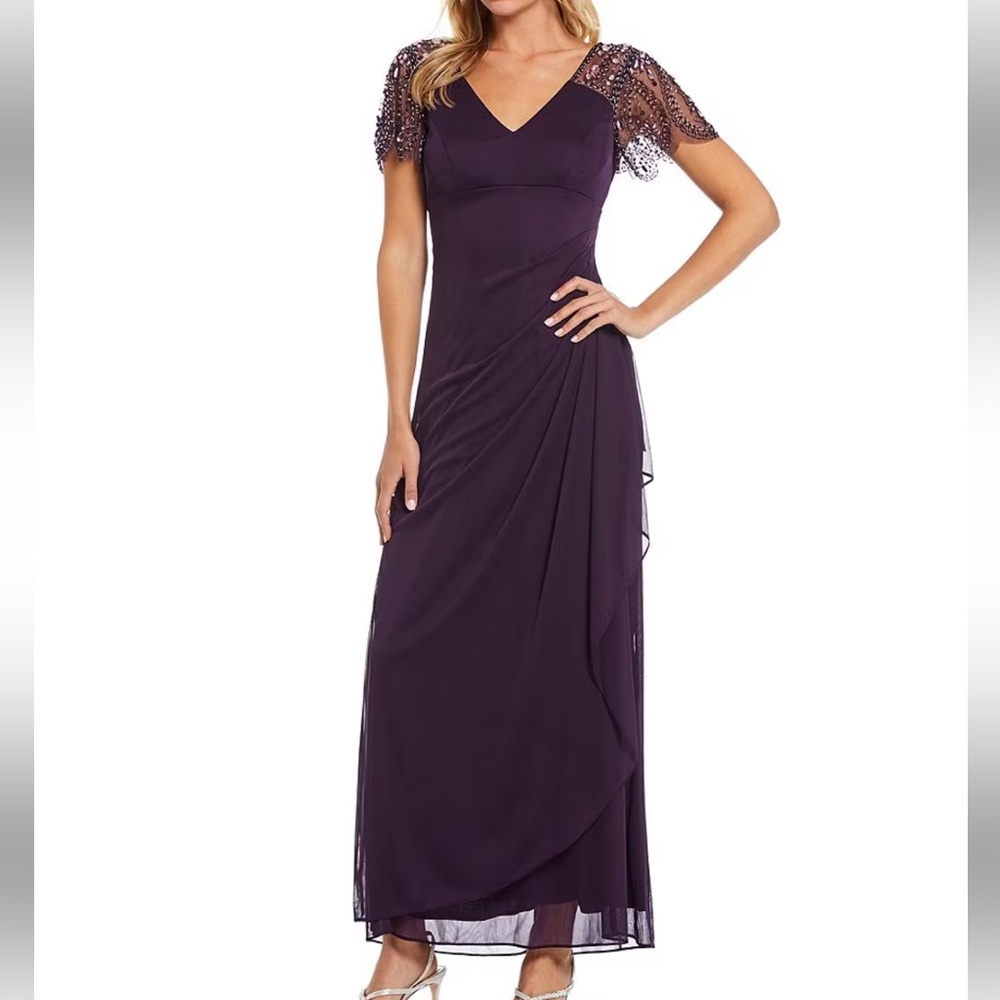 Xscape plum gown formal   Wedding guest. Mother of the bride